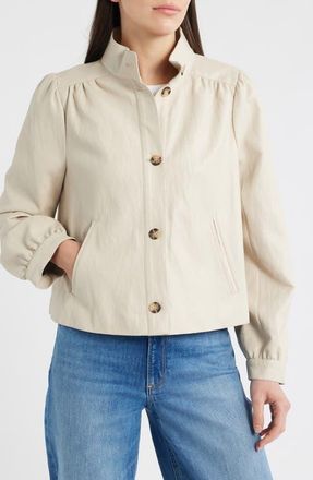 Vince Camuto Cropped Water Resistant Jacket in Neutral at Nordstrom, Size Xx-Large