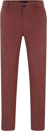HUGO BOSS Mens Flat Front Solid Patterned Chinos in Open Brown - Size 34W/32L