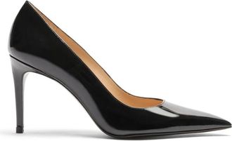 Stuart Weitzman Power 85 Pump - Dames - Pumps - Zwart - 39 1/2 EU - Leer - Schoenen