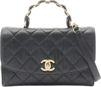 Chanel Pre-owned Vintage Schoudertas - Dames - Vintage Handtas - Zwart - ONE Size - Leer - Vintage