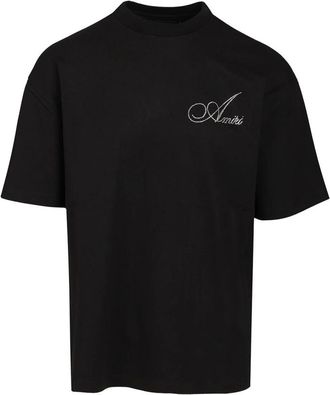 Amiri Crystal Logo Katoenen T-shirt - Heren - T-shirts - Zwart - L - Katoen - Tops