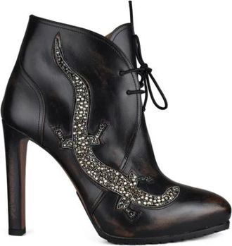Ralph Lauren Reanna Haklaars - Dames - Laarzen met Hak - Bruin - 36 1/2 EU - Leer - Schoenen