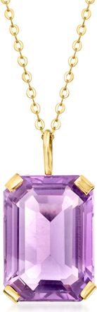 Canaria Canaria Amethyst Pendant Necklace in 10kt Yellow Gold