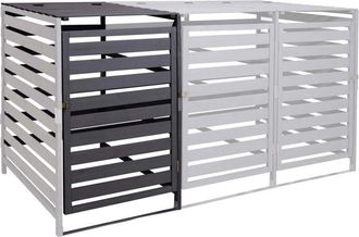 Hhg Hhg - Extensi&oacute;n De Tapa De Cubo De Basura Xl 1pc/2pc 714, Caja De Cubo De Basura, 114x67x97cm Madera Maciza, Antracita