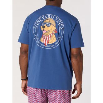 Vineyard Vines Big & Tall Americana Dog Pocket T-Shirt in Moonshine at Nordstrom, Size Xx-Large
