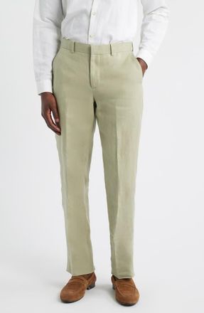 Nordstrom Henrik Trim Fit Italian Linen Suit Separate Pants in Green Seagrass at Nordstrom, Size 40