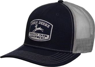 John Deere mens Jd Navy Mesh Back Cap, Navy and Grey, One Size