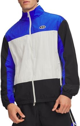 Under Armour Icon Woven Track Jacket in Ultimate Black/team Royal at Nordstrom, Size Xxx-Large