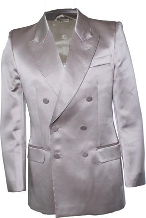 Gucci Gucci, satijnen dubbelzijdige blazer in lichtroze