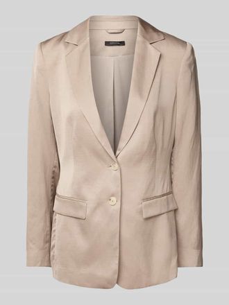 Comma Taillierter Blazer aus Viskose-Leinen-Mix in Taupe, Gr&ouml;&szlig;e 36