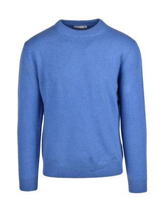 Daniele Fiesoli Crewneck Pullover In Light Blue Cashmere