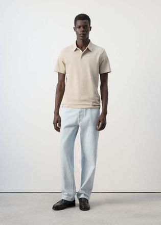 Mango Polo slim-fit cotone piqu&eacute; bianco avorio - Uomo - XXL - MANGO MAN
