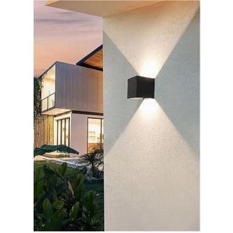 Trade Shop Trade Shop Traesio - Trade Shop - Applique Da Parete Nero 22 Watt Per Esterno Doppia Emissione Luminosa Ip65 Es66