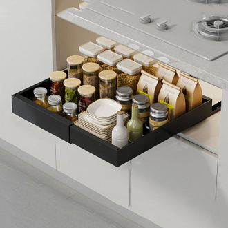OEM Cajones Telesc&oacute;picos Para Armarios De Cocina, Ancho Ajustable De 32 A 50 Cm, Organizador De Armarios De Cocina Extensible Con Fijaci&oacute;n Adhesiva, Color
