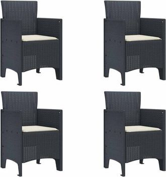 vidaXL Silla De Jard&iacute;n 4 Pcs Antracita 53 X 49 X 85 Cm Pp Vidaxl