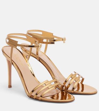 Gianvito Rossi Sandalias de piel metalizada