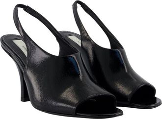 Toteme Womens Contour Slingback Heel Black Calfskin