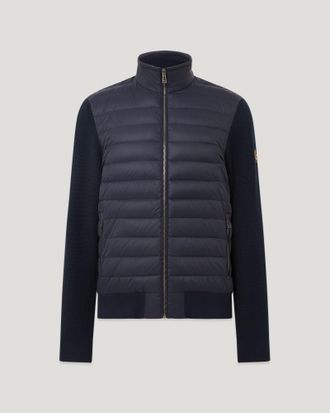 Belstaff Control Cardigan Mens Hybrid Down Knit Dark Ink Size 2XL