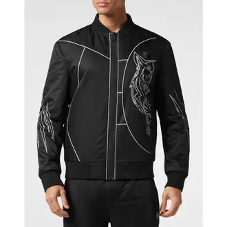 Plein Sport Bomber Tiger Men in Black at Nordstrom, Size Xxx-Large