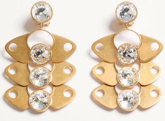 Valentino Garavani Orecchini Pages in Metallo e Cristalli Donna ORO/CRYSTAL UNI