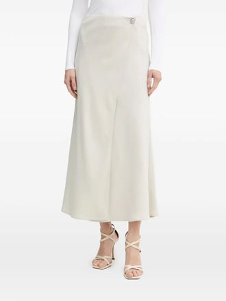 A|X Armani Exchange button-detail midi skirt - Neutrals