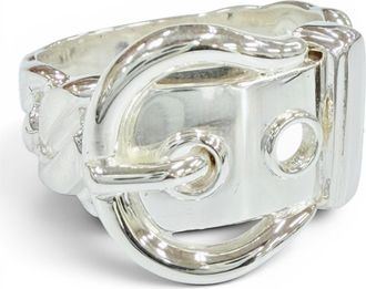 Herm&egrave;s Silver Silver 925 Band Ring (Pre-Owned)