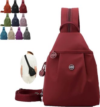 Generic 2026 Premium 3 in 1 Anti-Theft Travel Tote Bag Fashion Oxford Cloth Casual Backpack Women Messenger Sling Crossbody Chest Bag (Red)