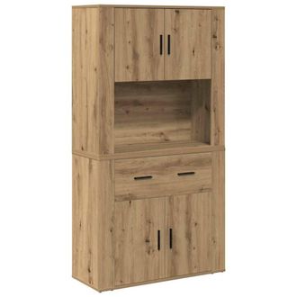 Berkfield Home Highboard Artisan Oak 80x33x150 cm Engineered Wood in Brown | Size: 80 x 33 x 150 cm