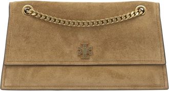 Tory Burch Kira Chevron Flap Schoudertas - Dames - Schoudertassen - Beige - ONE Size - Katoen - Tassen