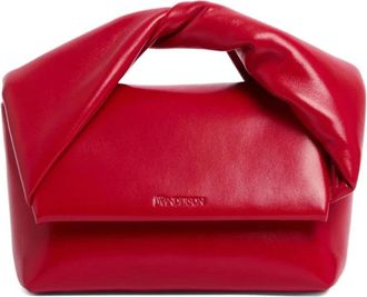 J.W.Anderson Karmijnrode Gedraaide Handvat Schoudertas - Dames - Handtassen - Rood - ONE Size - Leer - Tassen