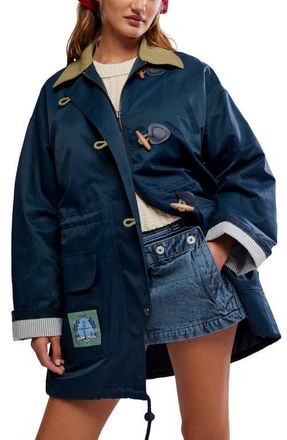 Free People Cotton & Nylon Captains Jacket in Navy Combo at Nordstrom, Size X-Large