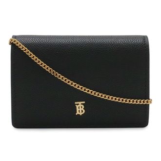 Burberry Black Leather Chain/Shoulder Wallet (Pre-Owned)