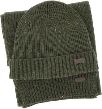 Barbour Carlton Fleck Muts & Sjaal Set - unisex - Hoeden - Groen - ONE Size - Wol - Accessoires