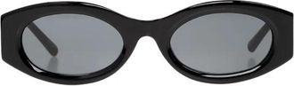 The Attico Berta Oval Zonnebril - Dames - Zonnebrillen - Zwart - ONE Size - Su&egrave;de - Accessoires