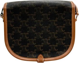 Celine Pre-owned Folco Triomphe Canvas Shoulder Bag - Dames - Vintage Schoudertas - Bruin - ONE Size - Vintage