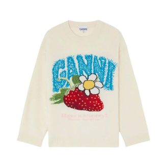 Ganni Dames, Truien, Wit, Maat: XS