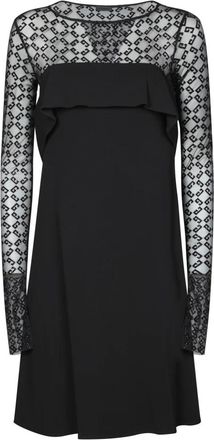Givenchy Zwart Fluweel Lange Mouw Peplum Jurk - Dames - Korte kleedjes - Zwart - XS - Kleedjes