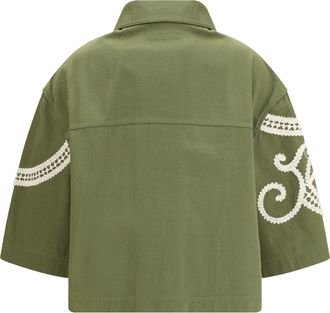 Weekend by Max Mara Womens Como Jacket Verde Kaki Cotton