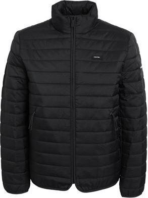 Calvin Klein Logo-Appliqué Quilted Puffer Jacket for Men in Black with Padded Inner
