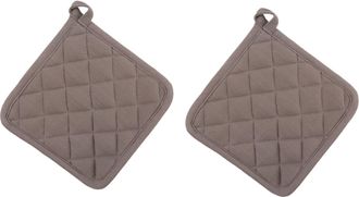 KASANOVA Set 2 presine 18x18 cm tortora in cotone Slub