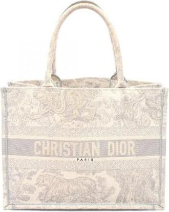 Dior Pre-owned Tote Bags, female, Gray, Size: ONE SIZE Pre-owned Book Tote Canvas Tote Bag