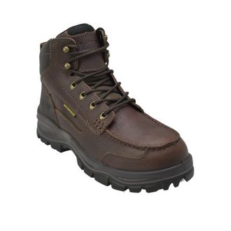 Adtec 6 Tumbled Leather Moc Toe Waterproof Work Boots in Dark Brown at Nordstrom, Size 11.5