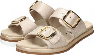Mephisto Womens Deria Leather Slide Sandals In Beige Ceylan