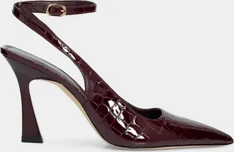 Stuart Weitzman 85mm Vinnie Patent Leather Ankle-Strap Pumps