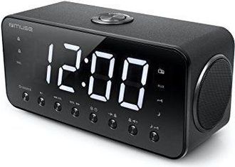Muse Reloj Radio Con Pantalla Jumbo Dual Alarma (funci&oacute;n De Repetici&oacute;n/nanas/nap)