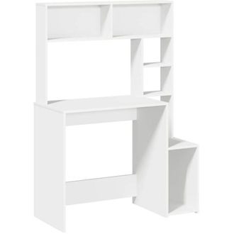 vidaXL Scrivania con Mensole Bianca 100x45x140 cm in Legno Multistrato - Vidaxl