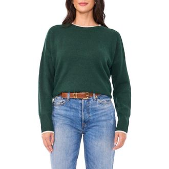 Vince Camuto Tipped Crewneck Sweater in Windsor Moss at Nordstrom Rack, Size X-Small