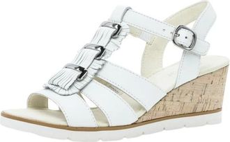 Gabor Wedge Sandaal - Dames - Schoenen - Wit - Maat: 39 1/2 EU Leer