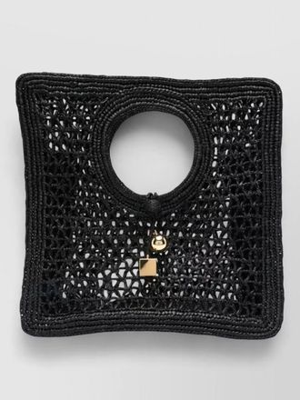 Jacquemus petite spiaggia square raffia tote bag