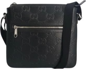 Gucci Pre-owned Cross Body Bags, male, Black, Size: ONE SIZE Pre-owned Vintage Shoulder Bag
